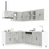 Emmtore 11-TLG. Küchenschrank-Set Holzwerkstoff, Küchenzeile Einbauküche, Schrank-Set, Unterschrank, Küchenschrank, Hängeschrank Betongrau