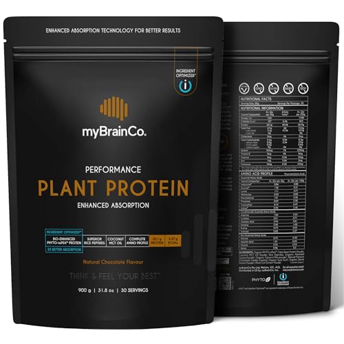 myBrainCo. Bio-Optimized Plant Protein Powder, 300% Better Absorption, Organic ioPea&reg; + Rice...