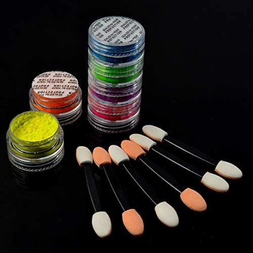 Sunlucky Dip Powder Nail Kit 6 Colors Dipping Powder Kit Dip Powder Kit Glitter French Nail Dip Nail Kit Colorful Dip Powder Starter Kit - Glow In The Dark Fluorescent Nail Dipping Powder,Multi Color #TOP5