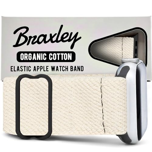 Braxley Bands - Organic Cotton Watch Bands For Women and Men, Compatible With All Apple Watch Sizes and Series - Washable, Sweat-Absorbent, Breathable Fit, Elastic Smart Watch Bands