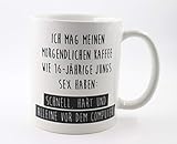 PICSonPAPER Tasse mit Spruch Ich mag Meinen morgendlichen Kaffee, Geschenk, Kaffeetasse, Keramiktasse, Tasse mit Grafik (Morgendlich)