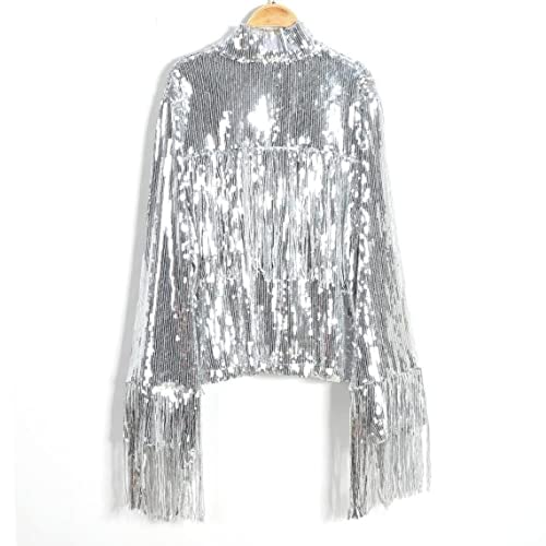 Sequin Fringe Jacket Disco Theme Country Dolly Theme Bridal Trends Disco Cowgirl Outfit Theme Glitter Tassel Coat3