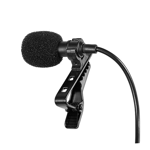 QUMIIRITY Clip Lavalier Microphone for Phone Tablet and PC Mini Condenser Mic with Jack Portable Hands Design for Audio and Video Recording High Sensitivity Includes