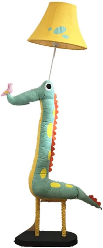 LITFAD Dimmable Floor Lamp Cartoon Crocodile Design 51" Tall Standing Lamp Modern LED Floor Light with Fabric Shade for Kids Room/Bedroom, Green
