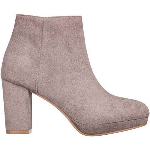 ILLUDE Women’s Ankle Bootie Side Zip Comfortable Block Heel Chunky Platform Ankle Boots - Image 3