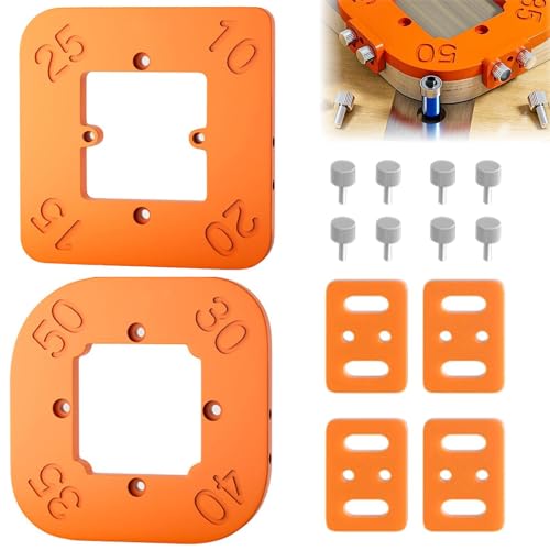 innislink 2 Stück Router Jig Radius Schablonen für Oberfräse, 4 in 1 Frässchablone Oberfräse für Holzbearbeitung, R10 R15 R20 R25 R30 R35 R40 R50 Radius Routing Vorlagen für Holzbearbeitung DIY