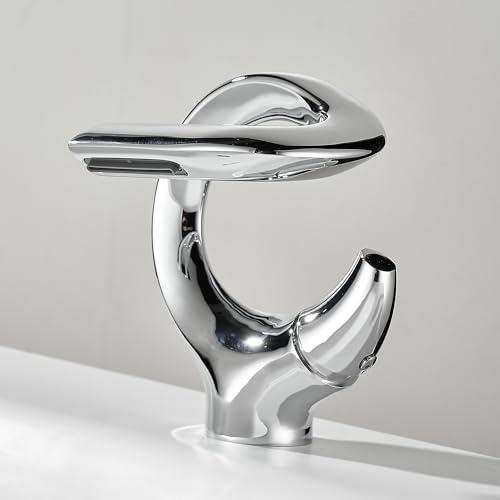Robinet de lavabo cascade noir avec mitigeur économie d'eau en cuivre