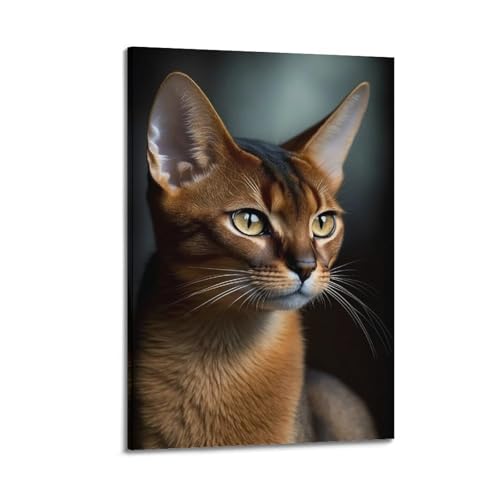 Portrait chat abyssin cadeau idéal décoration murale moderne ZHOUKEG