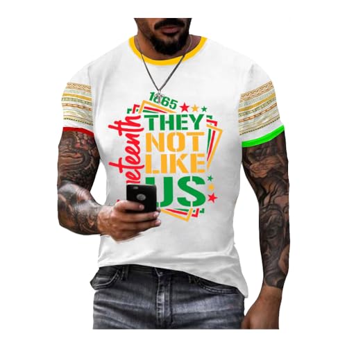Men's Black Juneteenth Print Casuasl T-Shirt They Not Like Us Tshirt