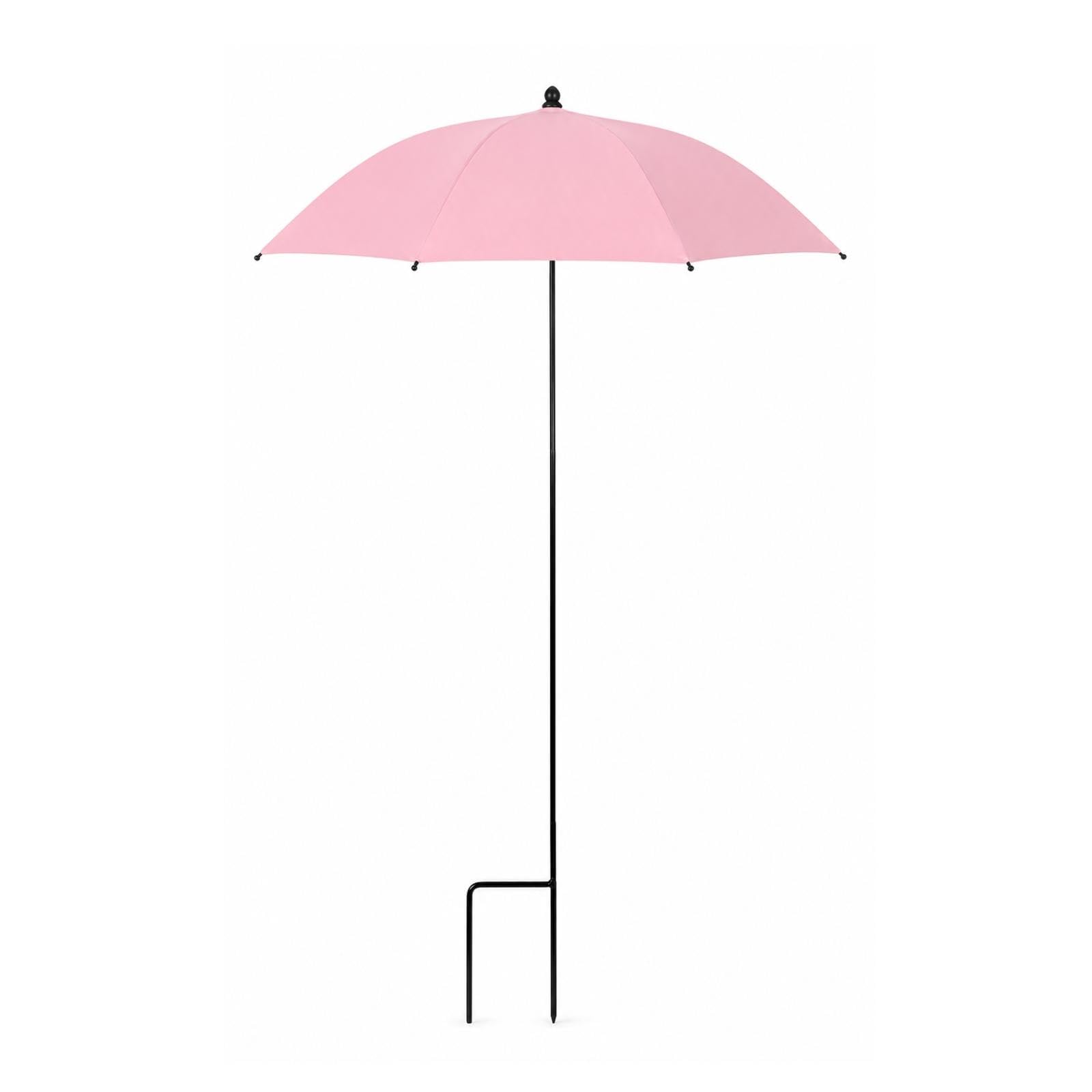 Garden Umbrella with Ground Insert Plant Shade Umbrella with Stake Soft Filtered Sunlight Plant Shade Cover for Gardeners, Potted Plants, Balcony Pink Flat Edge-image-36