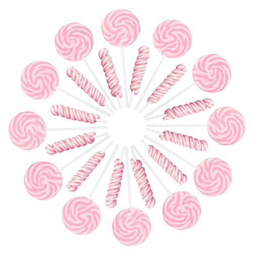 RBBZ Party Pink Swirl And Twisty Lollipops - 24 Suckers Individually Wrapped