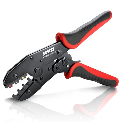 SOFIZY Crimping Tool For Heat Shrink Connectors AWG 22-10, Ratcheting Wire Crimper, Terminal Crimper - Crimping Pliers - Electrical Crimping Tool