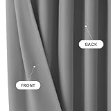 Imperial Rooms Blackout Curtains for Bedroom 46x54 Inch Eyelet Light Grey Curtains Window Treatments Super Soft Ring Top Living Room Curtain 2 Panels with Tiebacks - Image 6