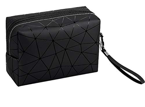 Cosmetic Bag Women's Makeup bag Waterproof Toiletry bag Brushes Bag (A/Black)