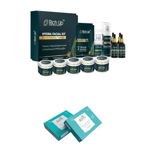 Hydra & Anti-Ageing Professional Facial Kit Combo | 10-Step Hydrating & Whitening Facial + 7-Step Age Reversal & Firming Treatment | Salon Skincare System for Glowing | For Women & Men (Pack of 2)
