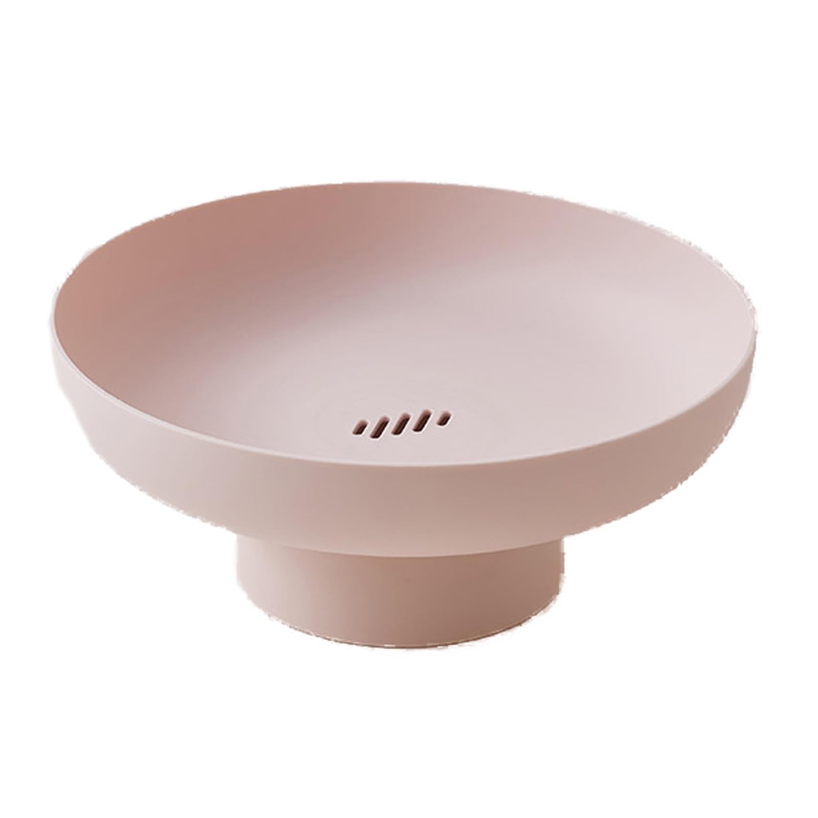 Plastic Round Tray,Household Snack,Removable Drain Board,Suitable for Displaying Fruit In the Living Room(Color3)