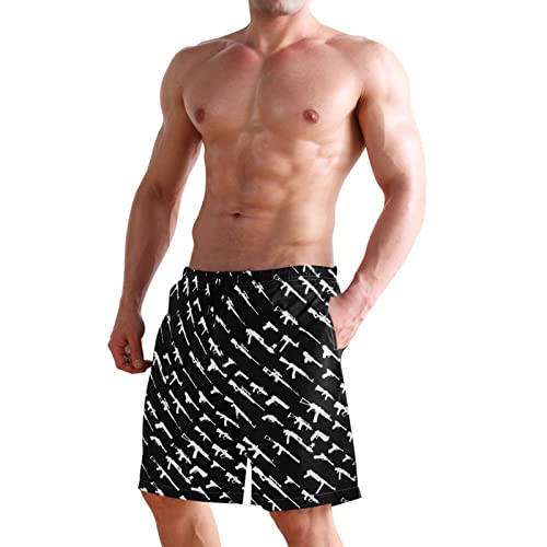 Men's Beach Shorts Quick-Dry Swim Trunks with Mesh Lining Swimsuits Boardshorts 5