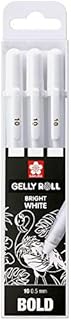 Sakura Gelly Roll 3 x Bright White pens in case, Bold, size 10