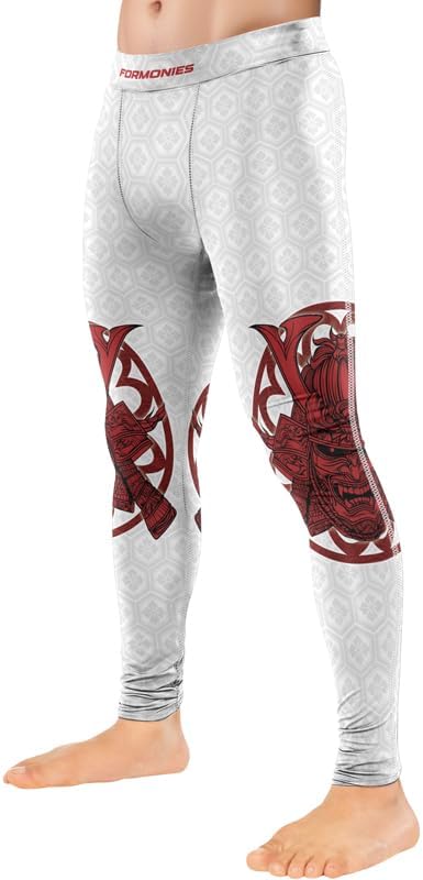 FORMONIES Samurai Combat Spats for Men – MMA Compression Leggings for Grappling Jiu Jitsu Pants Compression