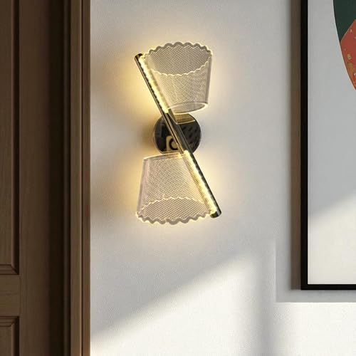 Image of Glowave Golden Acrylic Light Spiral Design Wall Lamp Light for Living Room Bedroom Bedside - Tricolour (White, Warm White, Natural White) (373)