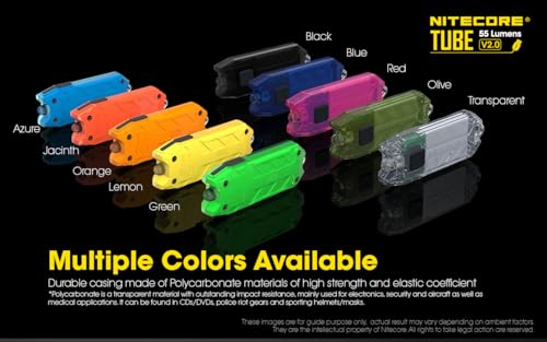 Nitecore Tube v2.0 55 Lumen USB Rechargeable Ultralight Keychain Flashlight (Jacinth)