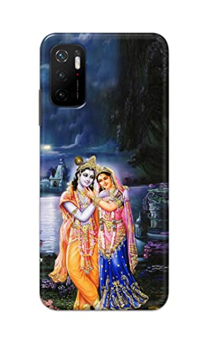 Image of Printed Hard Back Cover Case for Mi Poco M3 Pro 5G Back Cover (Radha Krishna) -1803