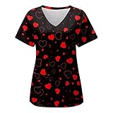 Zldhxyf Kasaks Altenpflege Damen Schlupfkasack Arbeitskleidung mit Taschen Rundhals Ausschnitt T-Shirt Pflege und Altenpflege Berufsbekleidung Uniformen Arbeitskleidung Damenkasack