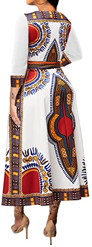 Image of VisiChenup African Print Dress for Women Casual Midi Dress