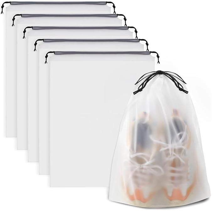 Travel Shoe Bags, Set of 12, 15.7 x 11.8 cm, Waterproof PE, with Drawstrings-picture-33