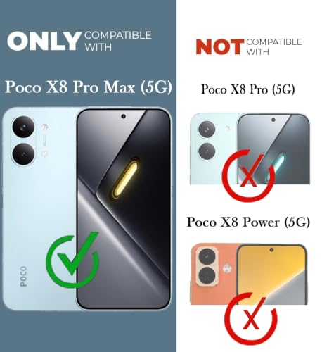 Image of Jkobi Shockproof Crystal-Clear Back Cover for Poco X8 Pro Max 5G (Anti Yellow Case | Drop & Camera Protection | Hard Polycarbonate)