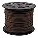 TamBee 2.6mm Leather String Cord, 100 Yards Faux Leather Cord for Jewelry Making, DIY Crafts, Shoe Lace, Arts - Flat Elastic Laces (Dark Brown)