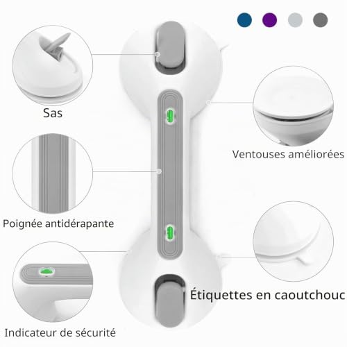 Barre d'appui douche ventouse Newthinking pour securite senior - 3