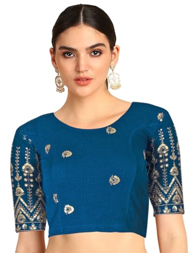 Image of Chandrakala Readymade Blouses for Women Sarees,Stretchable(B202-P)