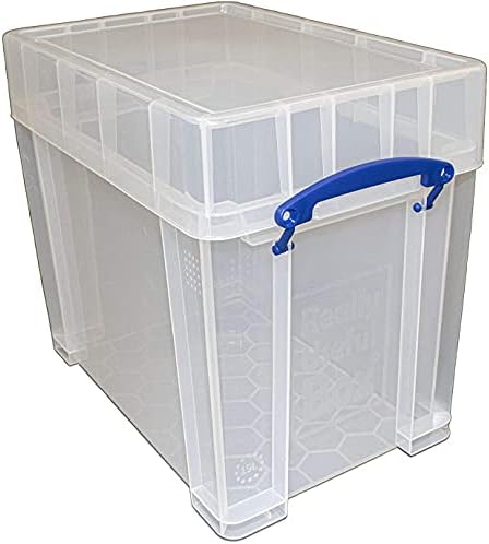 Really Useful Plastic Storage Box, Clear, 19 XL Litre