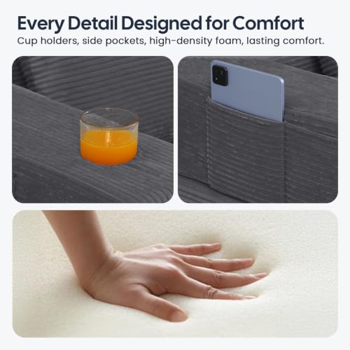Image of COMAX Futon Sofa Bed, Convertible Sofa Bed, Folding Boneless Couches | Low-Profile Boneless Couch for Living Room, 11.8 inch H Low Seat Small 59 inch Foldable Floor Sleeper Mattress Lounge Space‑Saving