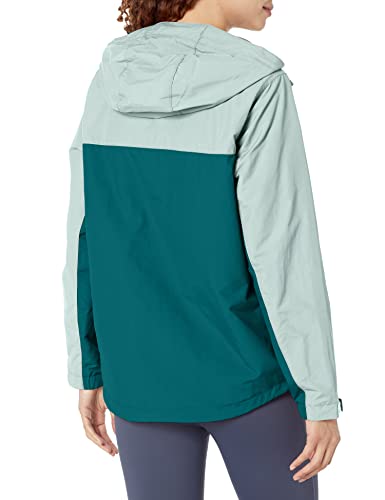 Carhartt Women's Rain Defender Loose Fit Lightweight Packable Anorak, Shaded Spruce/Blue Surf, Large #TOP1