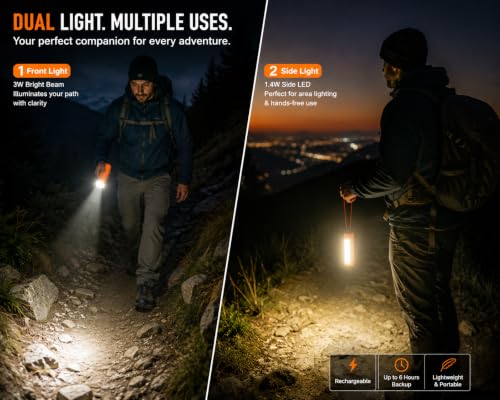 Image of Rechargeable LED Torch Light with Side Emergency Light