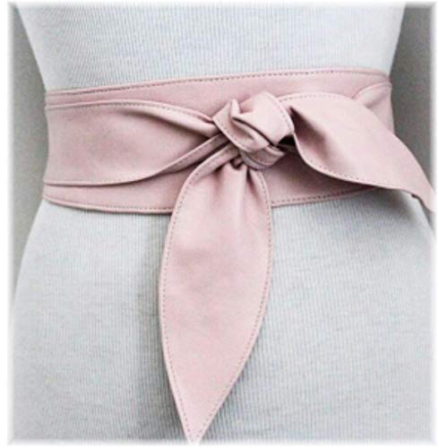 Woman's Baby Pink Genuine Leather Obi Sash Wrap Tie Plus Size Corset Waist Cincher Wide biker Leather Belt2