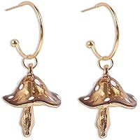 Ipetboom 1 Paire De Boucles D'Oreilles Champignon Tendance Pour Femme Pendantes Bijoux Fantaisie Tendance En Alliage Doré