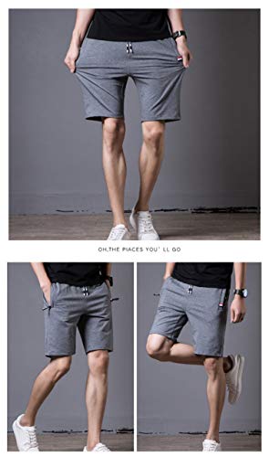 Sitmptol Youth Big Boy's Shorts Casual Cotton Workout Drawstring Summer Beach Shorts With Elastic Waist And Pockets M Dark Grey #TOP4