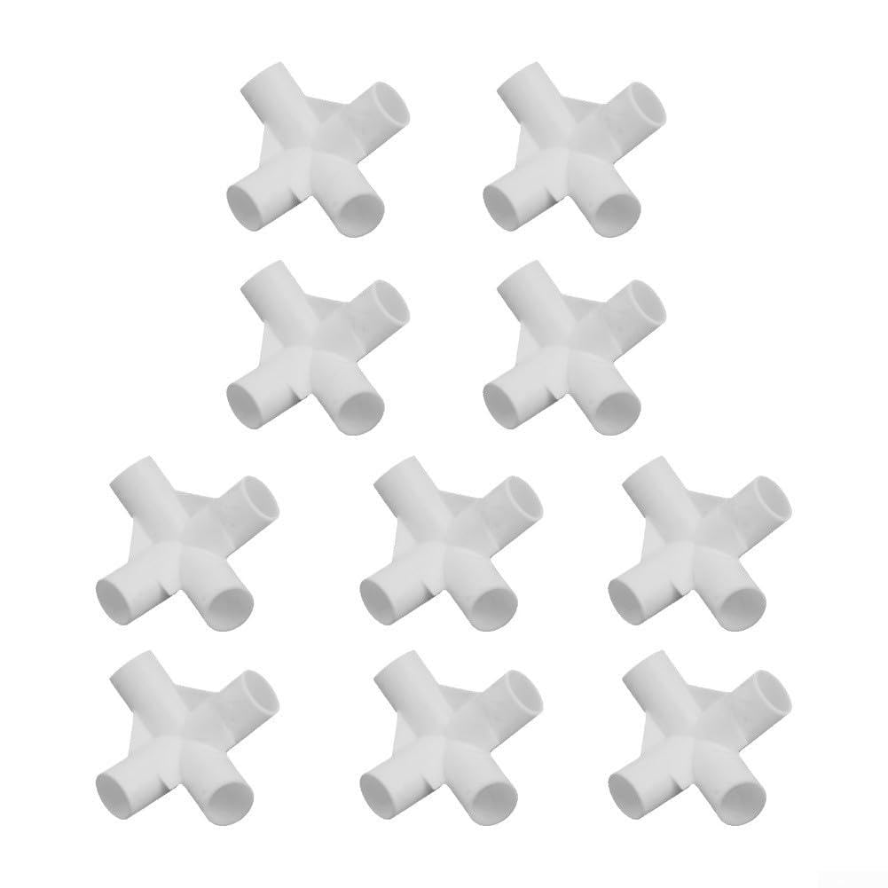 10pcs Tent Pole Connector Tees with 16mm Internal Diameter for Connecting Two Poles End to End in Camping Gear Canopy Systems and Storage Solutions (90 degree cross)