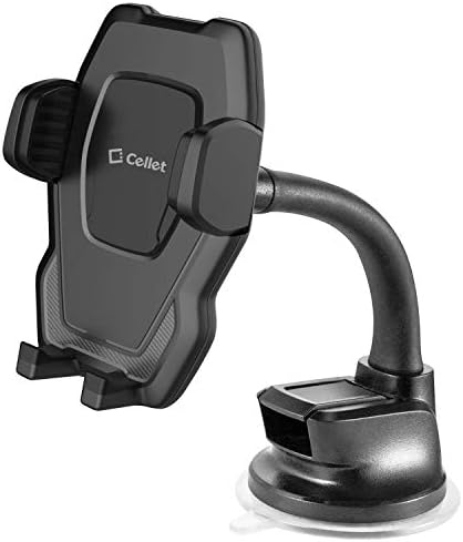 Car Dashboard and Windshield Cell Phone Holder Mount with Flexible Gooseneck Arm, Strong Suction Cup Base, Compatible to iPhone 14 Pro Max Plus 13 12 Galaxy Z Fold, Z Flip, Google Pixel, Moto