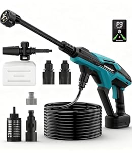 KIESBOHR CSP01 Akku Druckreinigerpistole Kompatibel mit Makita 18V Akku, Tatsächlicher Druck 35 Bar Akku Druckreiniger 4L/min Bürstenloser Motor zur Mobilen Reinigung (Ohne Akku und Ladegerät)