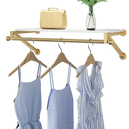 Perchero de pared con estante superior decorativo para ordenar ropa en casa y dormitorio
