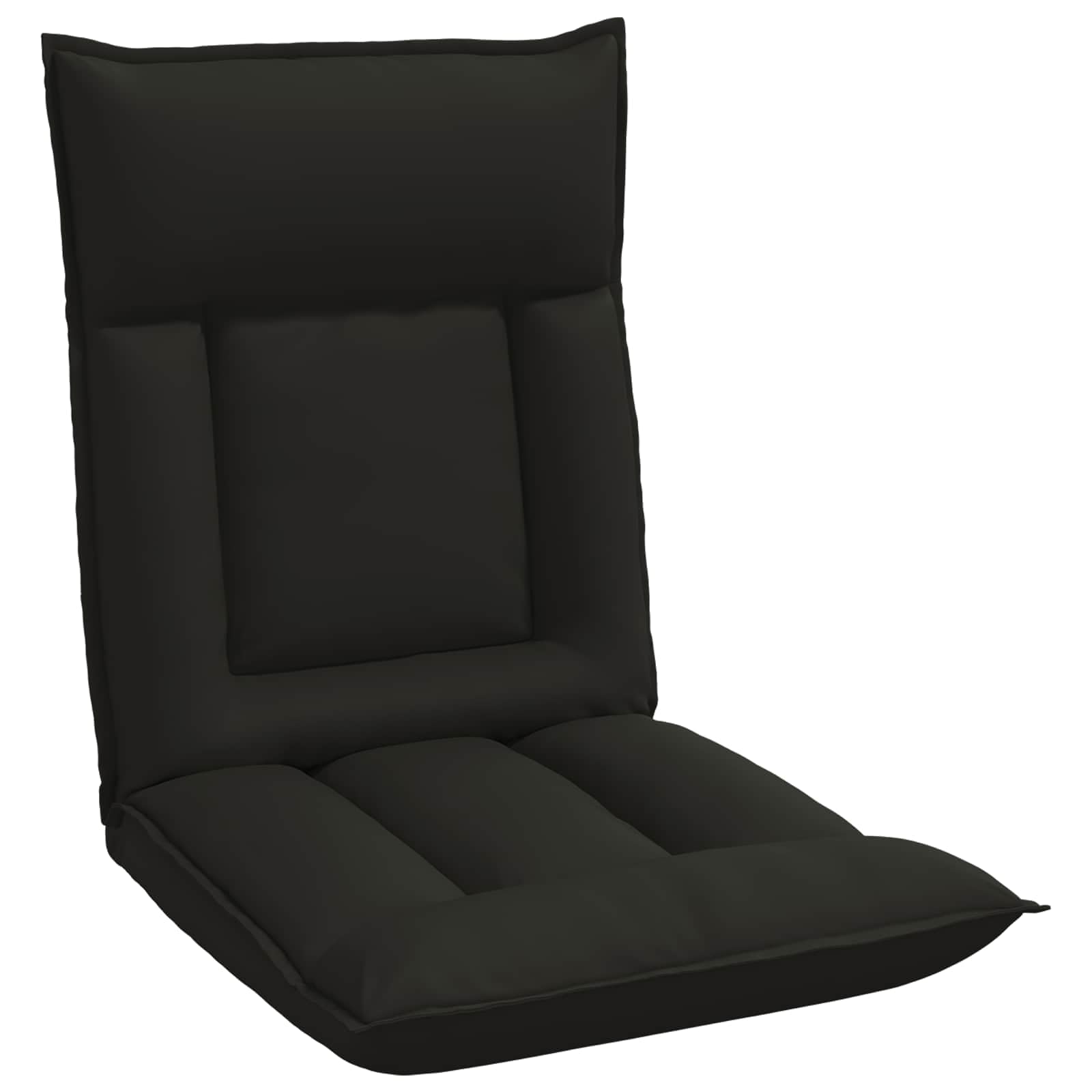 vidaXL Fauteuil de Sol Ajustable Noir Simili Cuir, Fauteuil rectangulaire Moderne, Assise Ajustable, Dossier Multi-Positions, Simili Cuir, Cadre métal, Relaxant