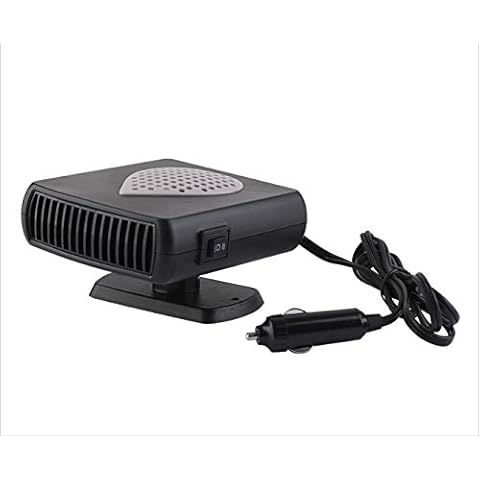 TOTMOX 12V/24V 150W 2-in-1 Car Cigarette Lighter Plug Heater Fan, Fast Heating Winter Defroster Defogger for Car Truck, Black Cover