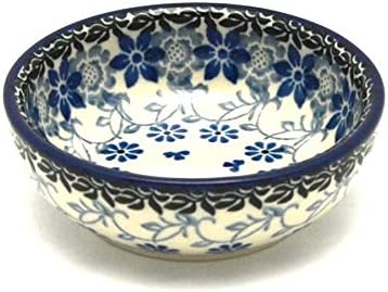 Polish Pottery Dish - Round Food Prep - Silver Lace