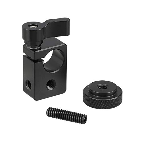 Image of CAMVATE 15mm Single Rod Clamp Adapter with Black Thumbscrew Locking Knob