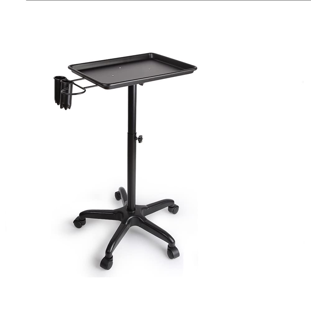 Chariot de salon en acier inoxydable noir réglable robuste