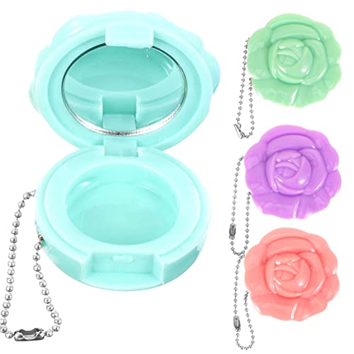 Healeved 4pezzi Contenitori Cosmetici Vuoti in Rigida Portarossetto Personalizzabile Per Viaggio Donna Con Design Rosa Per Ombretti Blush e Rossetti Compatti e Resistenti Per Borsetta